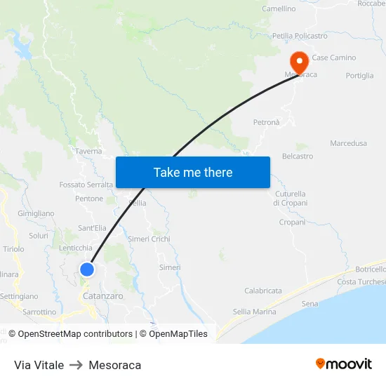 Vitale Street to Mesoraca map