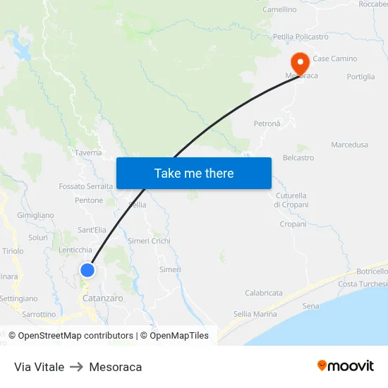 Vitale Street to Mesoraca map