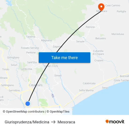 Law/Medicine to Mesoraca map