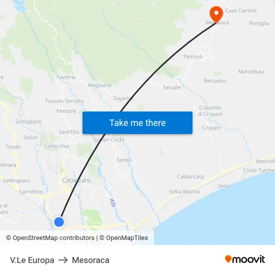 Europa Avenue to Mesoraca map