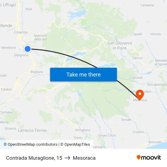 Muraglione District, 15 to Mesoraca map