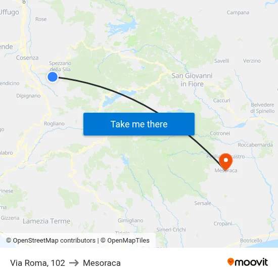 Roma Street, 102 to Mesoraca map