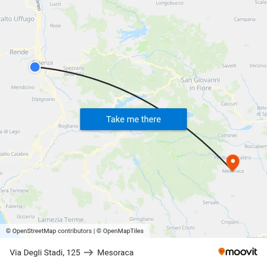 Stadium Street, 125 to Mesoraca map