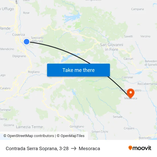 Serra Soprana District, 3-28 to Mesoraca map