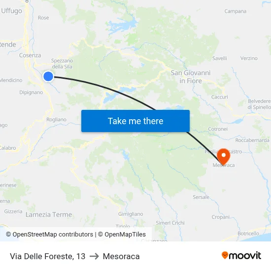 Forest Street, 13 to Mesoraca map