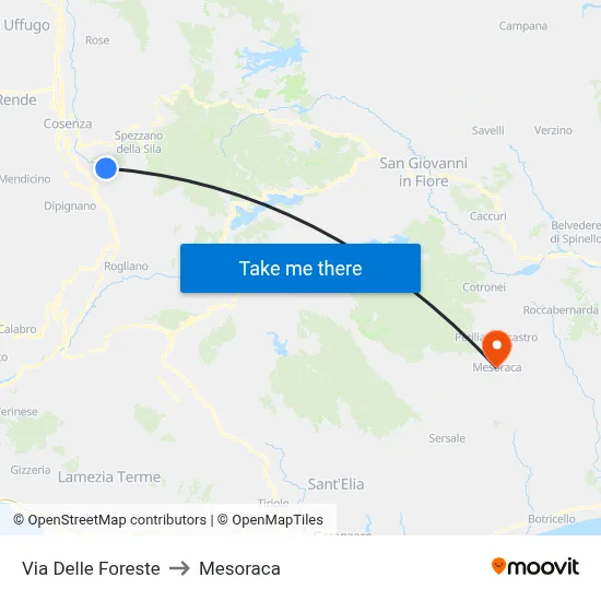 Delle Foreste Street to Mesoraca map