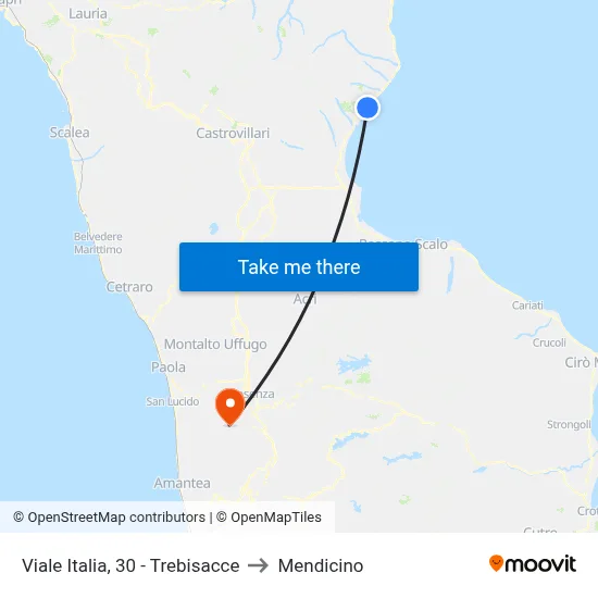 Viale Italia, 30 - Trebisacce to Mendicino map