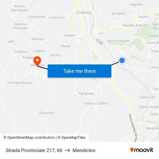 Provincial Road 217, 60 to Mendicino map