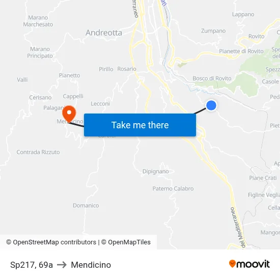 Sp217, 69a to Mendicino map