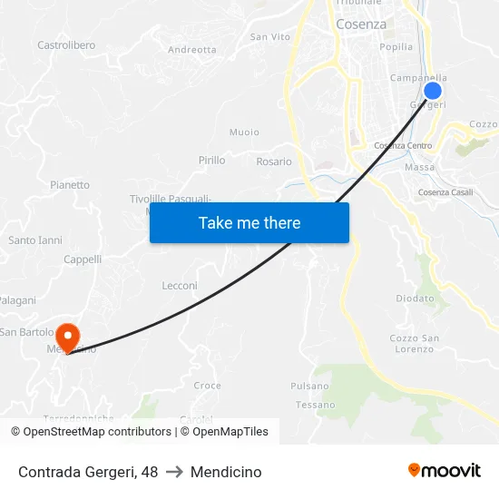 Gergeri District, 48 to Mendicino map