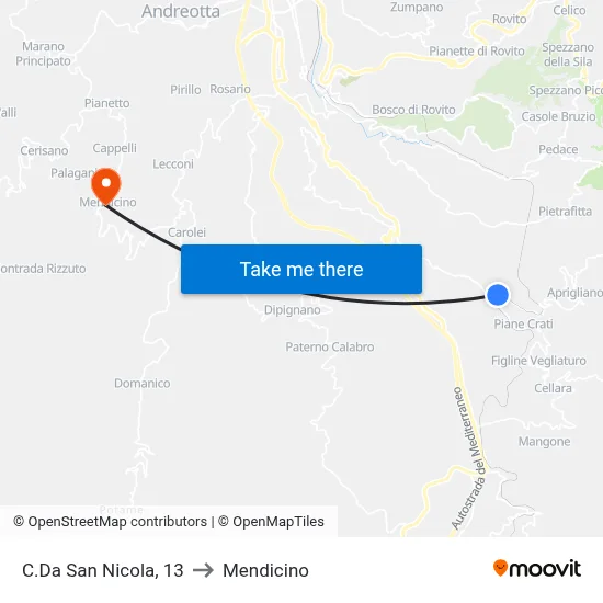 San Nicola District, 13 to Mendicino map
