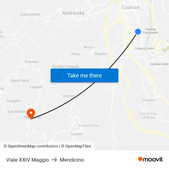XXIV May Avenue to Mendicino map