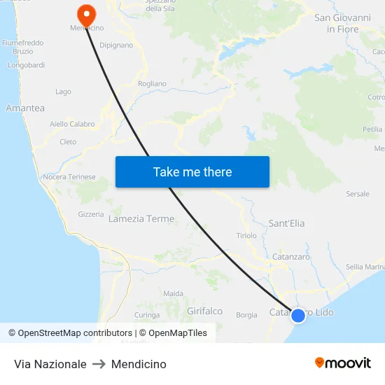 National Street to Mendicino map