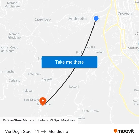 Stadium Street, 11 to Mendicino map