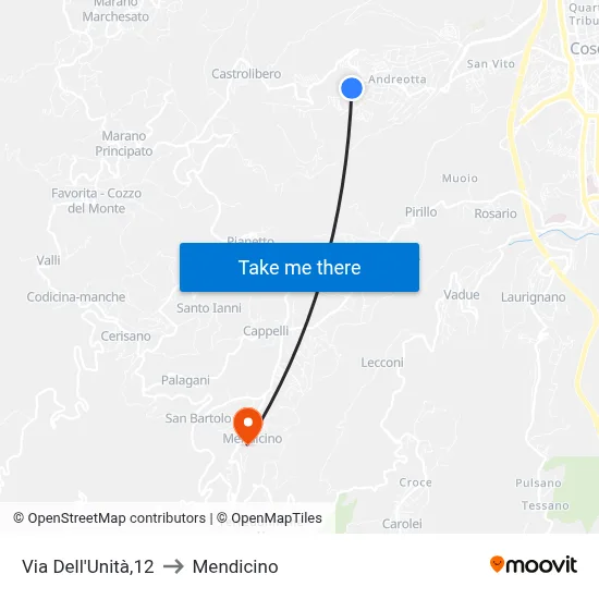 Unity Street, 12 to Mendicino map