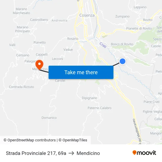 Provincial Road 217, 69a to Mendicino map