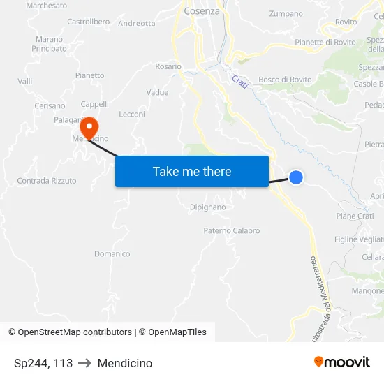 Provincial Road 244, 113 to Mendicino map