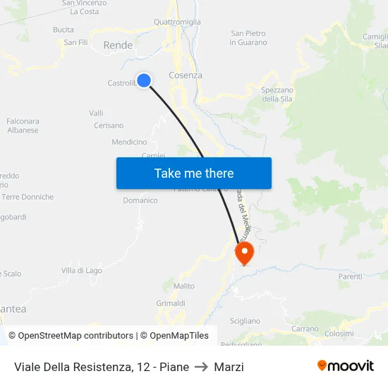 Resistance Avenue, 12 - Piane to Marzi map