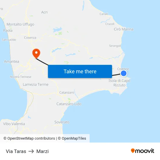 Taras Street to Marzi map