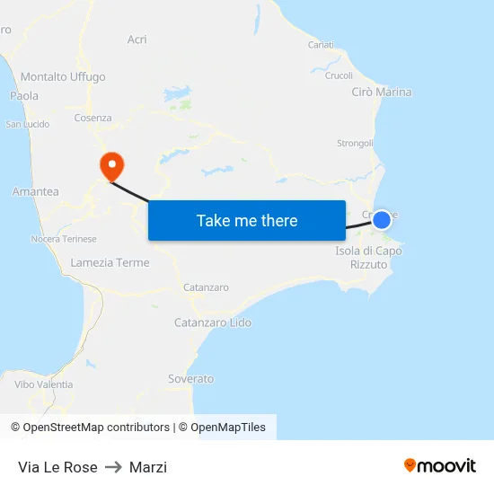 Rose Street to Marzi map