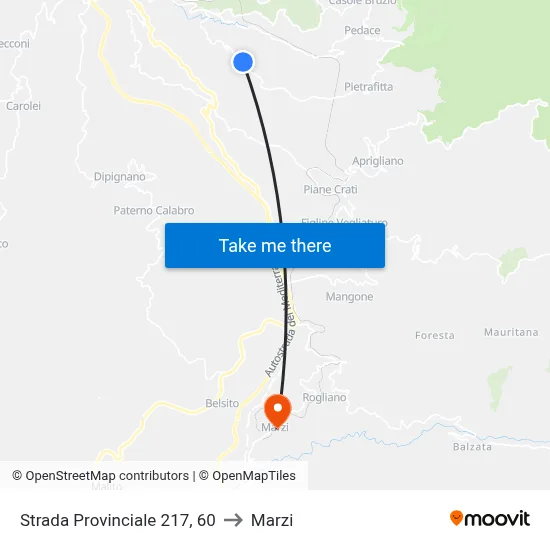 Provincial Road 217, 60 to Marzi map
