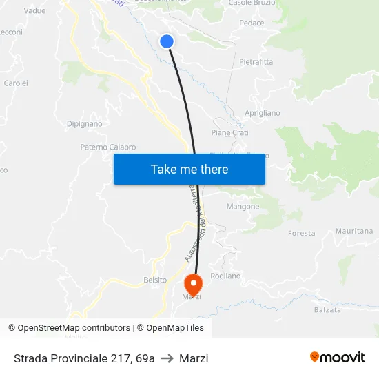 Provincial Road 217, 69a to Marzi map
