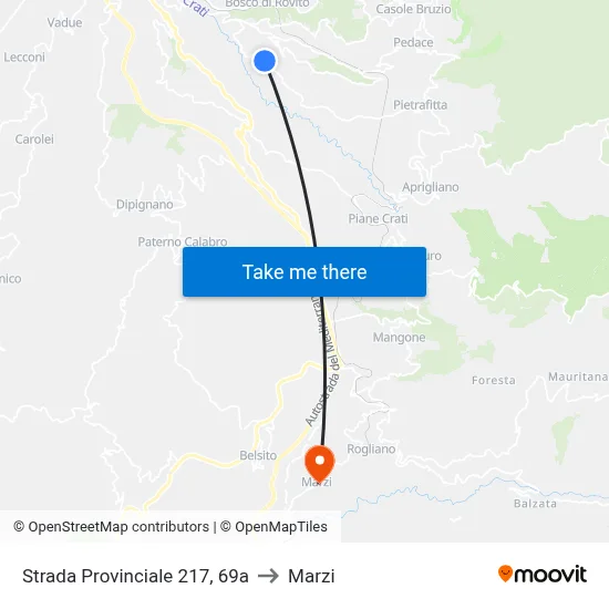 Provincial Road 217, 69a to Marzi map