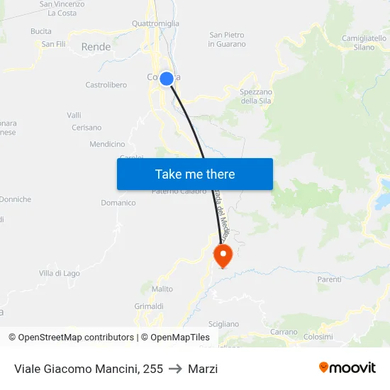 Giacomo Mancini Avenue 255 to Marzi map
