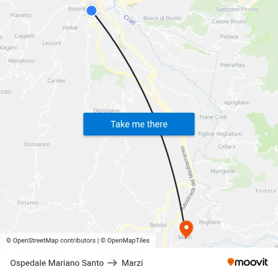 Mariano Santo Hospital to Marzi map