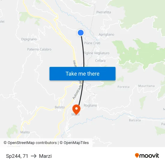 Provincial Road 244, 71 to Marzi map