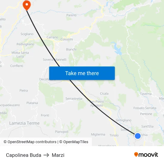 Buda Terminal to Marzi map