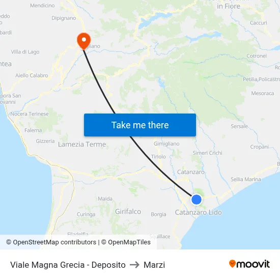 Magna Grecia Avenue - Depot to Marzi map