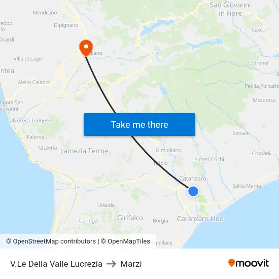 Valley Lucrezia Avenue to Marzi map