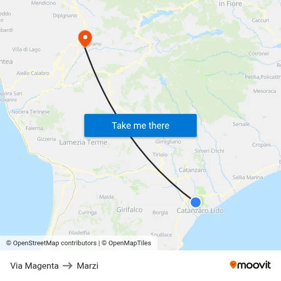 Magenta Street to Marzi map