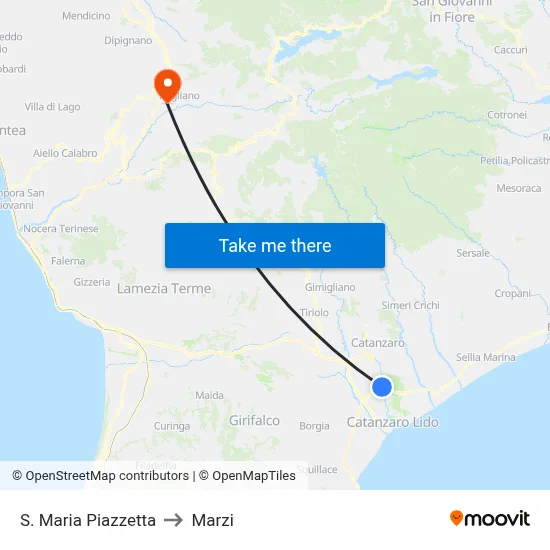 St. Maria Square to Marzi map