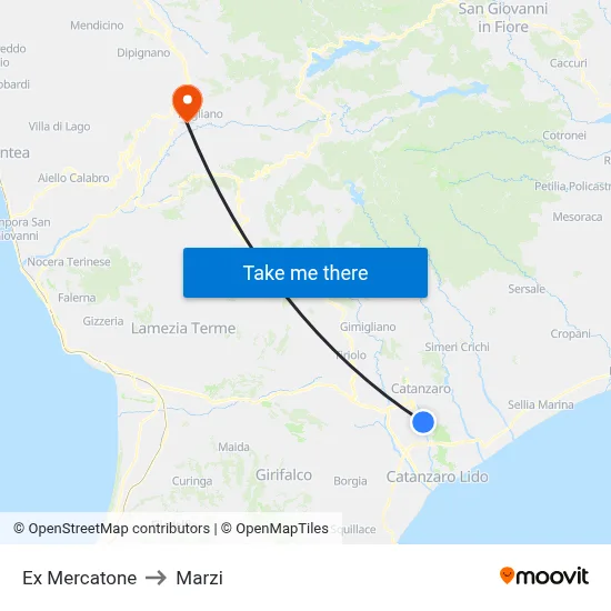 Former Mercatone to Marzi map