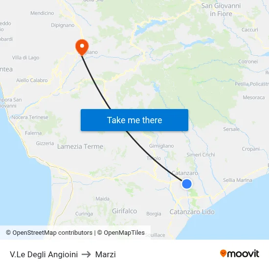 Angevins Avenue to Marzi map