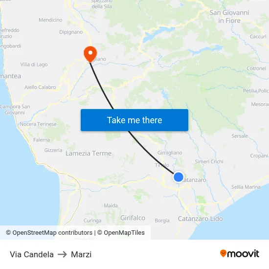 Candela Street to Marzi map