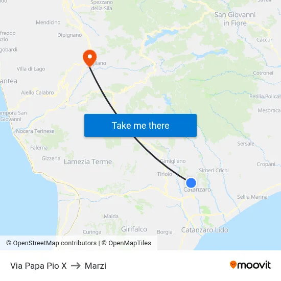Pope Pius X Street to Marzi map