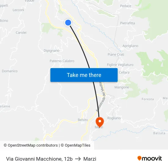 Giovanni Macchione Street, 12b to Marzi map