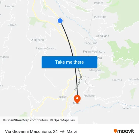 Giovanni Macchione Street, 24 to Marzi map