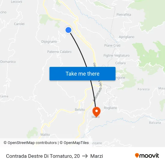 Destre Di Tornaturo District 20 to Marzi map