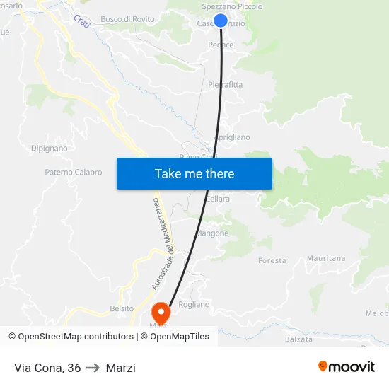Cona Street, 36 to Marzi map