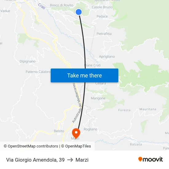 Giorgio Amendola Street, 39 to Marzi map