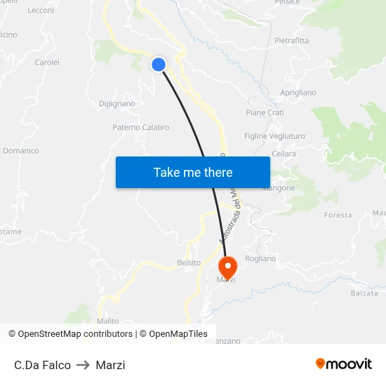 Falco District to Marzi map
