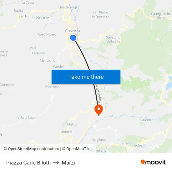 Carlo Bilotti Square to Marzi map
