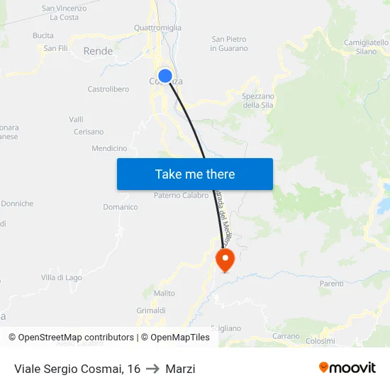 Sergio Cosmai Avenue, 16 to Marzi map