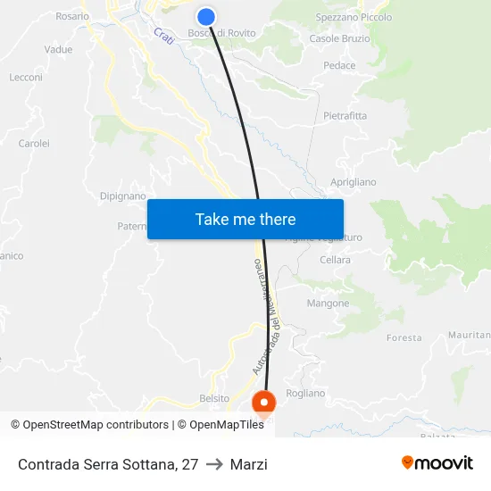 Serra Sottana District, 27 to Marzi map