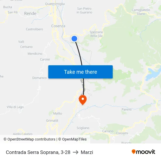 Serra Soprana District, 3-28 to Marzi map