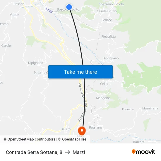 Serra Sottana District, 8 to Marzi map